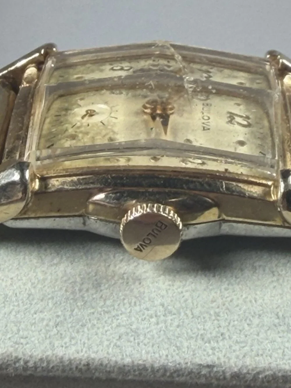 1953 Bulova L3 Curved Tank Manual Wind Wristwatch Small Seconds Runs? AS-IS VTG